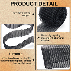 5 Yards Polyester Pleated Mesh Ribbon&nbsp;OCOR-BC0006-81B