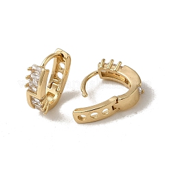Brass Micro Pave Cubic Zirconia Hoop Earring&nbsp;EJEW-L271-03KCG-02