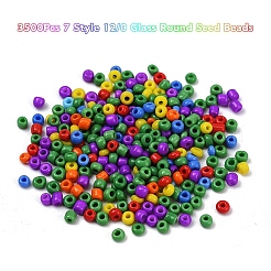 3500Pcs 7 Style 12/0 Glass Round Seed Beads&nbsp;SEED-YW0001-36