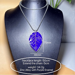 Vintage European Zinc Alloy Enamel Leaf Pendant Necklaces for Women Men&nbsp;IL1347