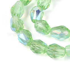 Transparent Electroplate Glass Beads Strands&nbsp;EGLA-N023-6x8mm-A08
