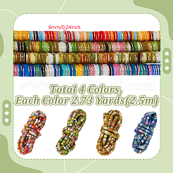10M 4 Colors Ethnic Style Elastic Wrapped Core Cord&nbsp;OCOR-GA0002-62
