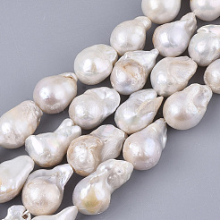 Natural Baroque Pearl Keshi Pearl Beads Strands&nbsp;PEAR-Q015-016