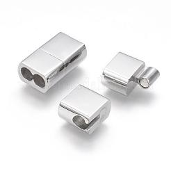 Tarnish Resistant 304 Stainless Steel Magnetic Clasps with Glue-in Ends&nbsp;STAS-G143-64P