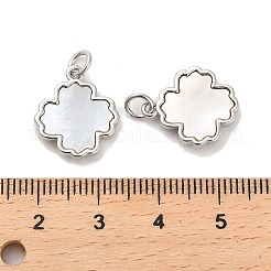 Brass Pave Shell Pendants&nbsp;KK-K365-08E-P