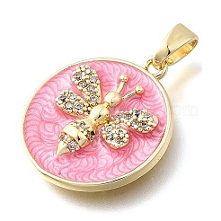 Brass Micro Pave Cubic Zirconia Pendants&nbsp;KK-P336-36G-02