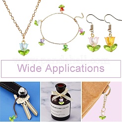 90Pcs 9 Colors Acrylic Lampwork Pendants&nbsp;PALLOY-CJ00048