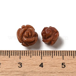 Synthetic Goldstone Carved Flower Scattered Beads&nbsp;G-O156-B-31