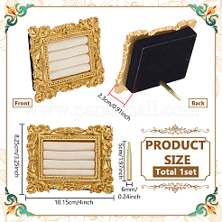 Vintage Resin with Cloth Ring Display Gold Photo Frame Stands&nbsp;RDIS-WH0016-19B