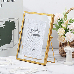 Iron & Glass Round Photo Frame&nbsp;AJEW-WH0554-31