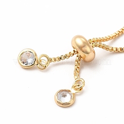 Adjustable Brass Glass Slider Bracelets&nbsp;X-KK-A178-05G