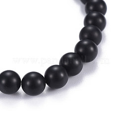 Natural Black Agate(Dyed) & Mixed Stone Beads Stretch Bracelets&nbsp;BJEW-JB04219