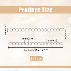 240Pcs 304 Stainless Steel Chain Extender&nbsp;STAS-ME0003-79