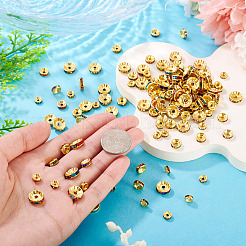 300Pcs 3 Styles Rondelle Brass Rhinestone Spacer Beads&nbsp;RB-TA0001-33G