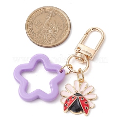 6Pcs 6 Colors Flower Opaque Acrylic Pendant Decorations&nbsp;HJEW-JM02330