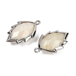 Natural Moonstone Faceted Leaf Pendants&nbsp;G-I375-04P-19
