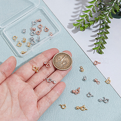 18Sets 3 Colors Brass Spring Ring Clasps and Silicone Beads&nbsp;KK-PH0011-36