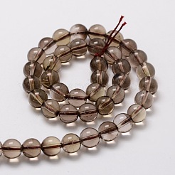 Natural Smoky Quartz Round Beads Strands&nbsp;X-G-E329-10mm-38