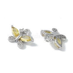 Brass Micro Pave Clear Cubic Zirconia Charms&nbsp;KK-H482-09P-02