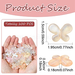 100Pcs 5 Colors Transparent Resin Beads&nbsp;RESI-YW0004-46