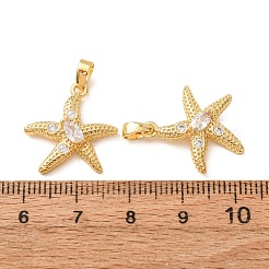 Brass Micro Pave Clear Cubic Zirconia Pendants&nbsp;CU-CBAA8E2-01G