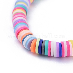 Handmade Polymer Clay Heishi Beads Stretch Bracelets&nbsp;BJEW-JB05300-01
