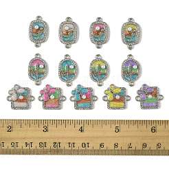 30Pcs 3 Styles Alloy Crystal Rhinestone and ABS Imitation Pearl Connector Charms&nbsp;ENAM-FS0003-71P