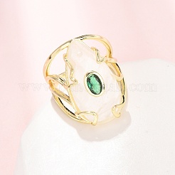 Natural Quartz Crystal Cuff Rings&nbsp;GG-CBA5FCC-03G-03