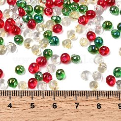 4 Colors Christmas 6/0 Transparent Fringe Glass Seed Beads&nbsp;SEED-X0058-11