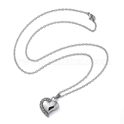 304 Stainless Steel Crystal Rhinestone Heart Urn Ashes Necklaces&nbsp;STAS-Z106-04P