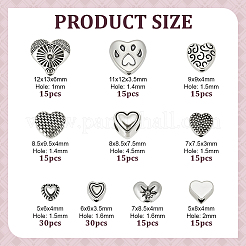 180Pcs 10 Styles Tibetan Style Alloy Beads&nbsp;FIND-PH0059-52