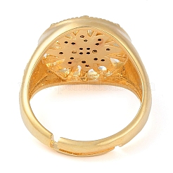 Sun with Eye Brass Micro Pave Clear Cubic Zirconia Adjustable Rings for Women&nbsp;RJEW-Q819-15G