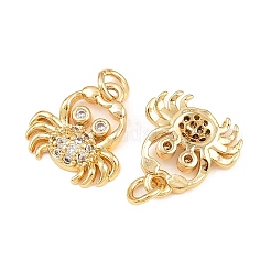 Brass Micro Pave Clear Cubic Zirconia Charms&nbsp;KK-Q085-04G-G