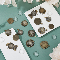 DIY Flat Round Pendant Jewelry Kits&nbsp;DIY-DC0003-24