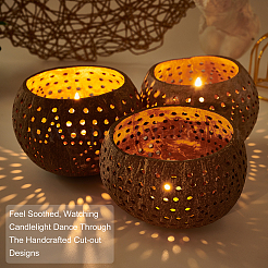Hollow out Coconut Shell Candle Cup&nbsp;DIY-WH0260-82