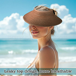 1Pc Women Straw Floppy Wide Brim Sun Hat&nbsp;AJEW-TA0002-59B