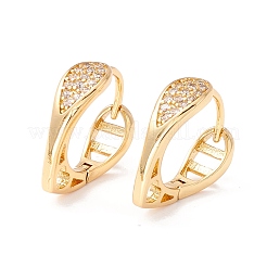 Heart Cubic Zirconia Huggie Hoop Earrings&nbsp;EJEW-I260-11G-NR
