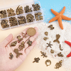 90Pcs 15 Style Tibetan Style Alloy Pendants&nbsp;FIND-PH0017-43