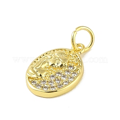 Brass Micro Pave Cubic Zirconia Pendants&nbsp;KK-E111-30G
