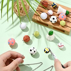 16Pcs 8 Styles Sport Opaque Resin Pendants&nbsp;FIND-CJ0005-35