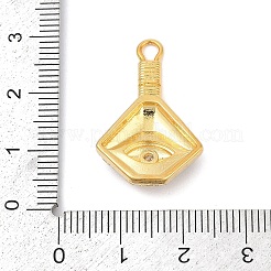 Brass Clear Cubic Zirconia Eye Pendants&nbsp;KK-U058-51G