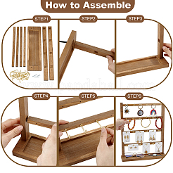 Wood Jewely Display Stands&nbsp;ODIS-WH0078-32