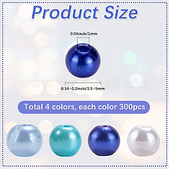 1200Pcs 4 Style Imitation Pearl Acrylic Beads&nbsp;DIY-SP0004-70
