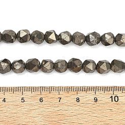 Natural Gold Pyrite/Golden Pyrite Beads Strands&nbsp;G-G458-I01-8mm