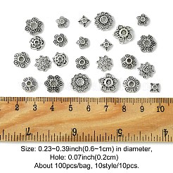 10 Style Tibetan Style Alloy Bead Caps&nbsp;TIBE-YW0001-47AS