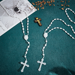 60Pcs Plastic Rosary Bead Necklaces&nbsp;NJEW-GO0001-10