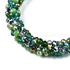 Glass Beaded Crochet Stretch Bracelet&nbsp;BJEW-T016-09D