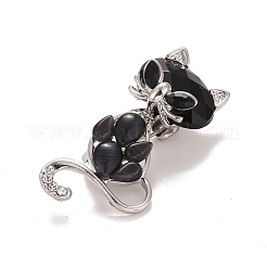 Rhinestone Cat Badge&nbsp;JEWB-E013-08P