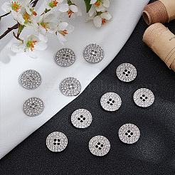 20Pcs 4-Hole Alloy Buttons&nbsp;BUTT-MA0001-09D
