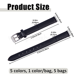 5 Bags 5 Colors PU Leather Watch Band&nbsp;FIND-FH0017-63A